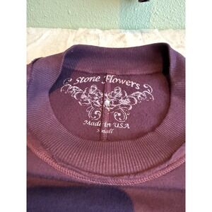 Stone Flowers  Womens Sweat Shirt W/ Kangaroo Pocket Wine S Casual, Soft, Comfy